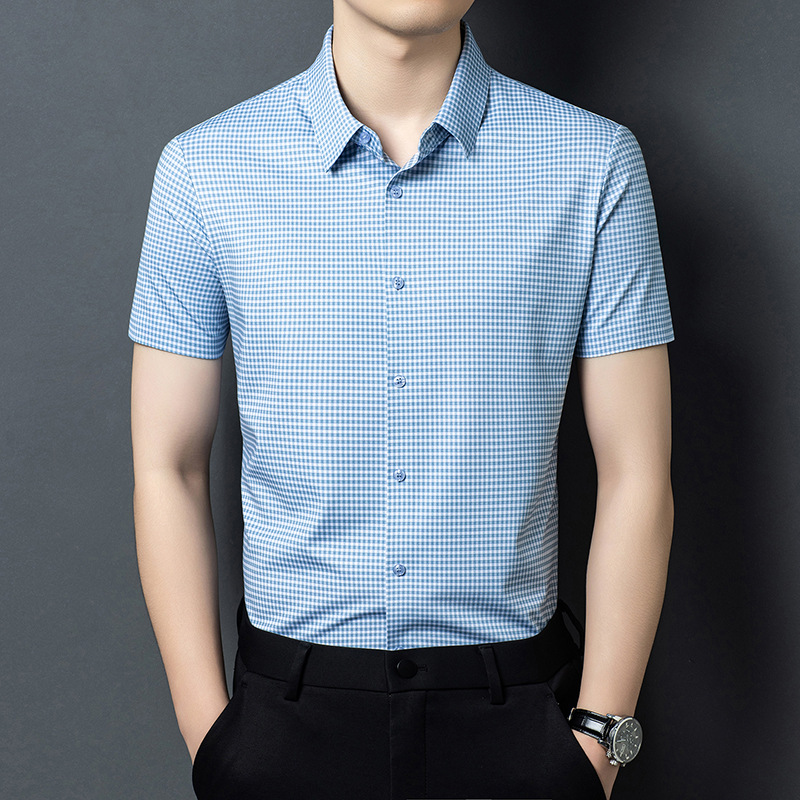 Men's Summer Mulberry Silk Short-Sleeve Shirt